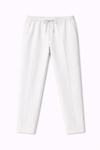 PINTUCK STRAIGHT FIT TROUSER - WHITE