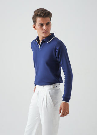 CLASSIC FULL SLEEVES POLO - BLUE