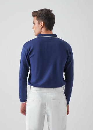 CLASSIC FULL SLEEVES POLO - BLUE