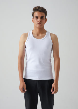 RIBBED TANK TOP - WHITE