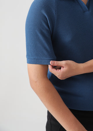 TEXTURED POLO | OXFORD BLUE