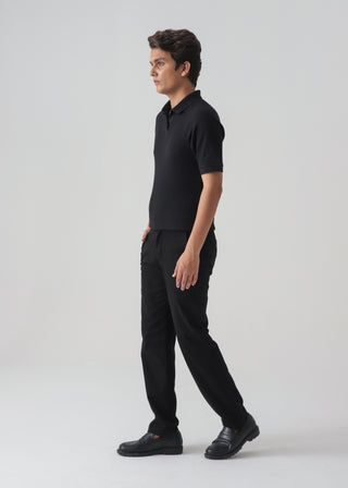 TEXTURED POLO | BLACK