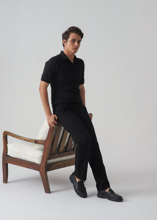 TEXTURED POLO | BLACK