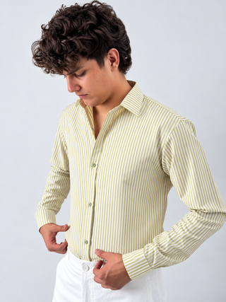 STRIPE OLIVE SHIRT - OLD MONEY