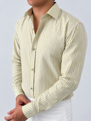 STRIPE OLIVE SHIRT - OLD MONEY