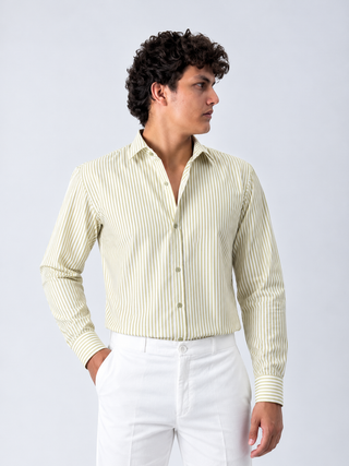 STRIPE OLIVE SHIRT - OLD MONEY