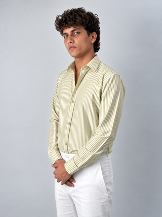 STRIPE OLIVE SHIRT - OLD MONEY
