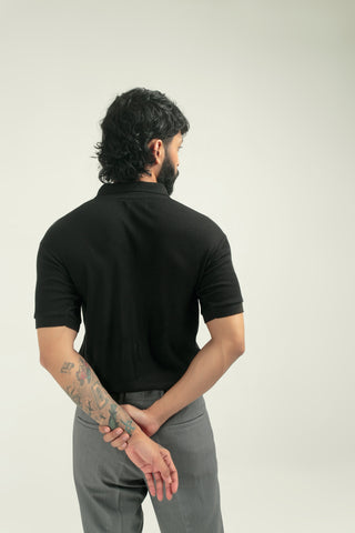 TEXTURED POLO | BLACK