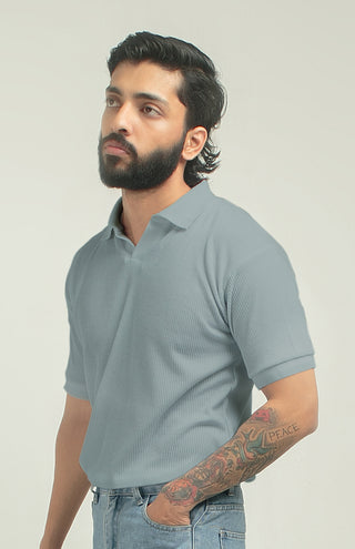 TEXTURED POLO | BLUE