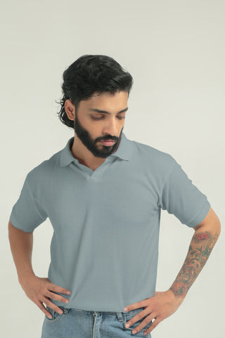 TEXTURED POLO | BLUE