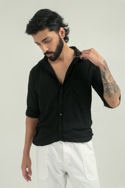 BUTTON-DOWN SHIRT | BLACK