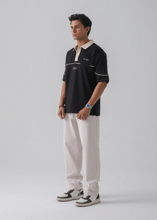 DROP SHOULDER POLO | BLACK