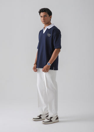 DROP SHOULDER POLO | NAVY