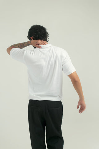 DROP NEEDLE ZIP POLO | WHITE