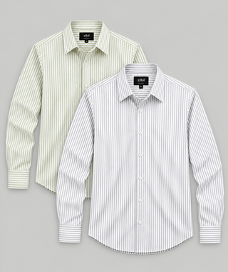 STRIPE SHIRTS - PACK OF OLIVE & GREY